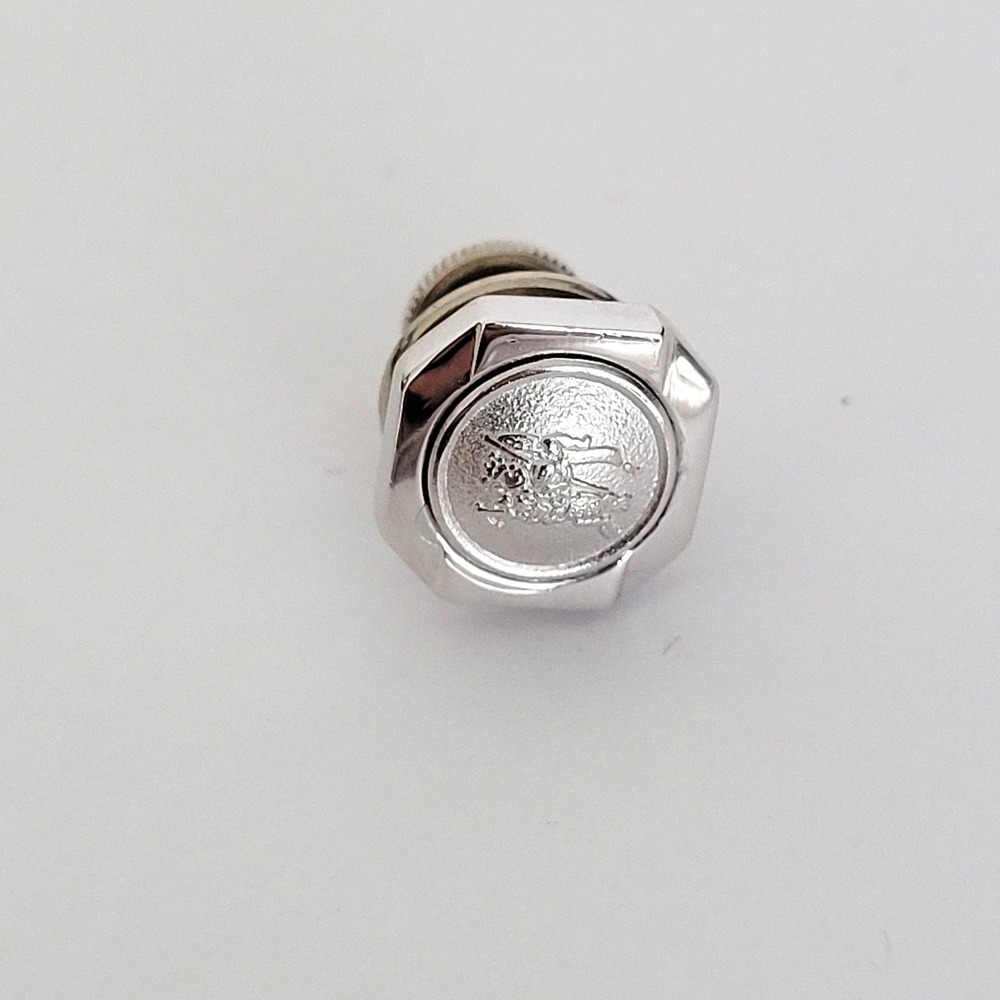 Burberrys Vintage‎ Silver Tone Prorsum Knight Octagon Lapel Pin Tie Tack Logo